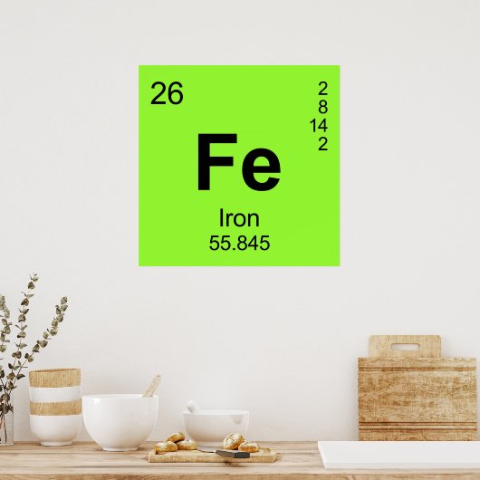 元素周期表（鉄） ポスター (キッチン)