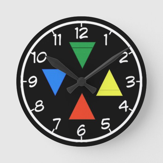 元素星形五角形 ラウンド壁時計 (正面)