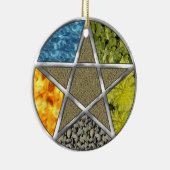 元素異教のな五芒星の星形五角形のウィッカ信者のオーナメント セラミックオーナメント (右)