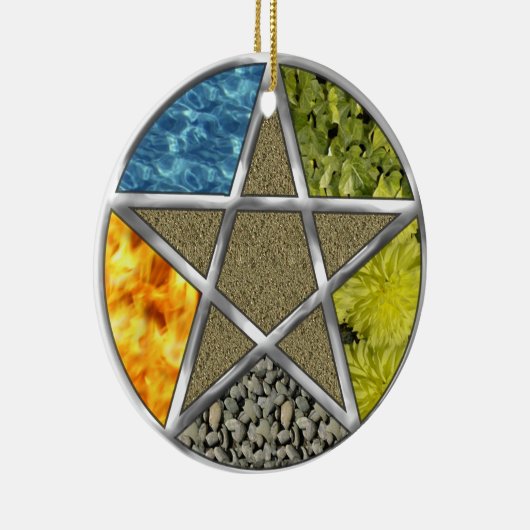 元素異教のな五芒星の星形五角形のウィッカ信者のオーナメント セラミックオーナメント (右)
