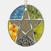 元素異教のな五芒星の星形五角形のウィッカ信者のオーナメント セラミックオーナメント (左)