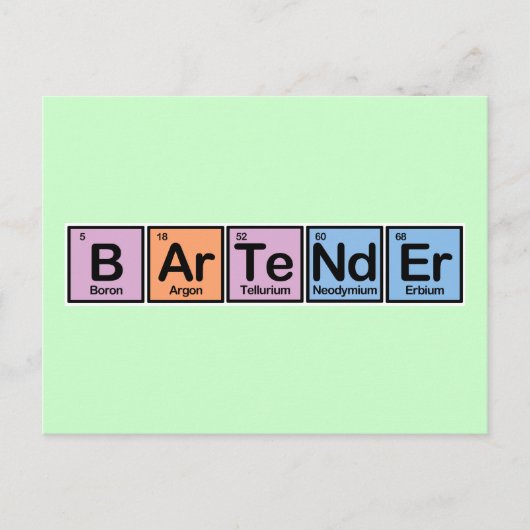 元素製バーテンダー ポストカード (正面)