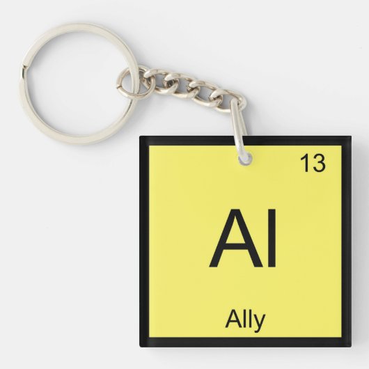 元素記号 周期表 Ally 名前 キーホルダー (正面)