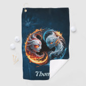 元素調和、イン、自然のヤン。 ゴルフタオル (インサイチュ)