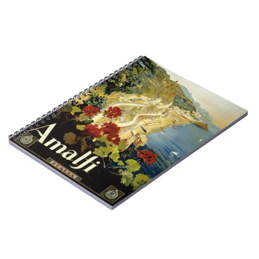 元通りになるアマルフィイタリアイタリアのヴィンテージポスター ノートブック (左側)