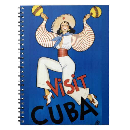 元通りになるキューバのヴィンテージ旅行ポスター ノートブック (正面)