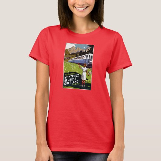 元通りになるスイス連邦共和国のヴィンテージ旅行ポスター Tシャツ (正面)