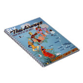 元通りになるタイのヴィンテージの空の旅ポスター ノートブック (右側)