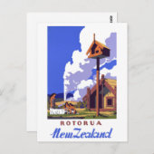 元通りになるニュージーランドのヴィンテージ旅行ポスター ポストカード (正面/裏面)
