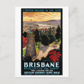 元通りになるブリスベーンオーストラリアのヴィンテージ旅行ポスター ポストカード (正面)