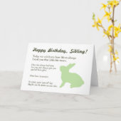 兄おもしろい姉のバニー誕生日カード カード (黄色い花)