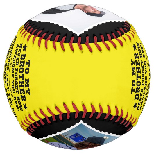 兄からの贈り物に写真カスタムで ソフトボール (裏面)