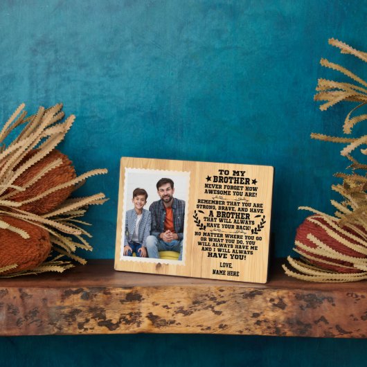 兄からの贈り物に写真カスタムで フォトプラーク (側面)