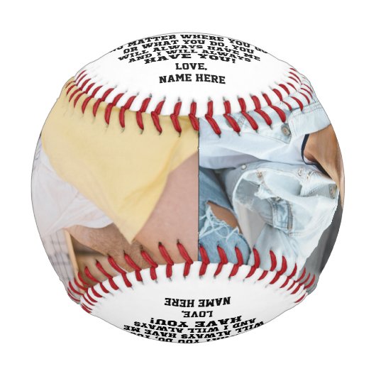 兄からの贈り物に写真カスタムで 野球ボール (正面)