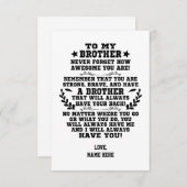 兄からの贈り物に名前をカスタムする サンキューカード (正面/裏面)