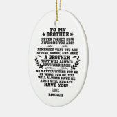 兄からの贈り物に名前をカスタムする セラミックオーナメント (左)