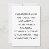 兄さんのために熊と戦う誕生日 サンキューカード (正面)