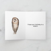 兄さんフクロウの誕生日カード。 カード (内部)