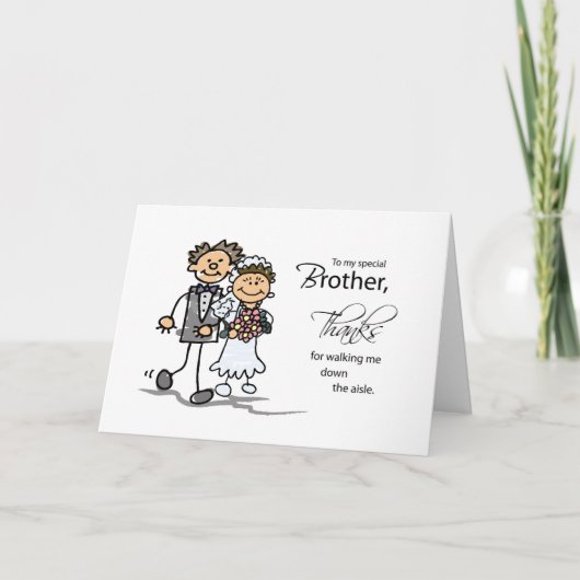 兄さん、俺を式場まで伴ってくれてありがとうな サンキューカード (正面)