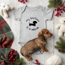 兄ちゃんはウィーン犬 - ダックスフント 赤ちゃんギフト ベビーボディスーツ