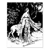 兄と妹グリム童話の子鹿のヴィンテージ ラバースタンプ (インプリント)