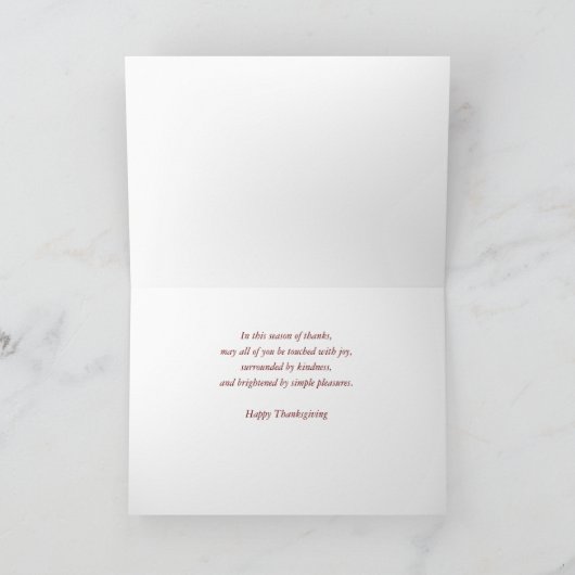 兄と彼の家族の感謝祭与えの感謝してい声 カード (内部)