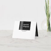 兄にベストマンになってくれ - ブラックとシルバーのチェック 招待状 (裏面)