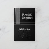 兄にベストマンになってくれ - ブラックとシルバーのチェック 招待状 (内部)