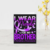 兄のオーバードーズ啓発のために紫を着る カード (黄色い花)