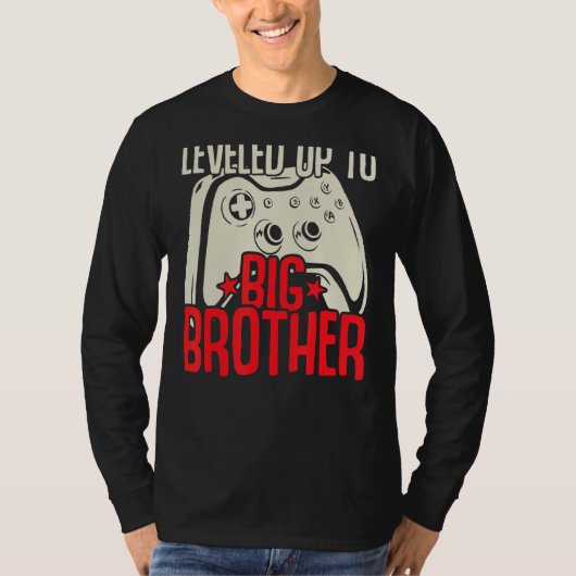 兄のコントローラーのゲーマーまで平準化 Tシャツ (正面)