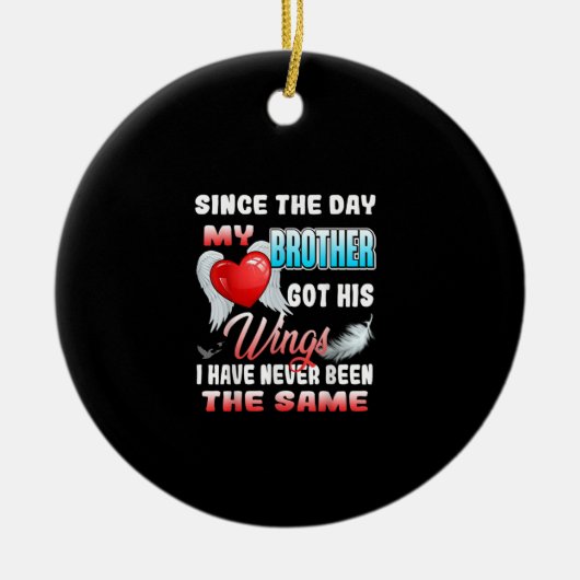 兄の愛する思い出の中 – 兄の命のために セラミックオーナメント (正面)