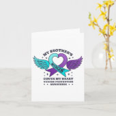 兄の羽が自殺の防止ハートを覆う カード (黄色い花)