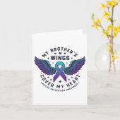 兄の羽が自殺の防止ハートを覆う カード (黄色い花)