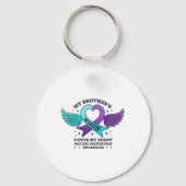 兄の羽が自殺の防止ハートを覆う キーホルダー (正面)