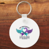 兄の羽が自殺の防止ハートを覆う キーホルダー (正面)