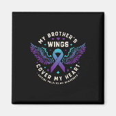 兄の羽が自殺の防止ハートを覆う マグネット (正面)