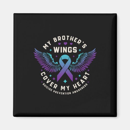 兄の羽が自殺の防止ハートを覆う マグネット (正面)