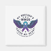 兄の羽が自殺の防止ハートを覆う マグネット (正面)