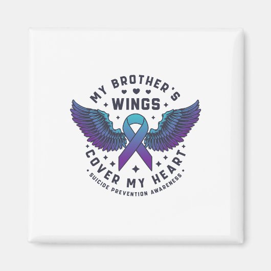 兄の羽が自殺の防止ハートを覆う マグネット (正面)