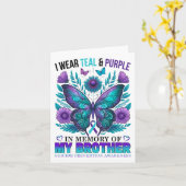 兄の自殺を忘れないためにターコイズとパープルを身に着ける カード (黄色い花)