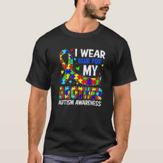兄の自閉症の意識を持つ子供のための青を身に着けている Tシャツ