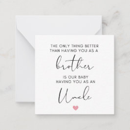 兄は叔父に昇進し、妊娠を明らかにする ノートカード