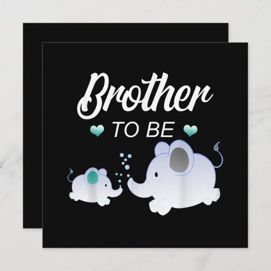 兄は象の赤ちゃんシャワー男の子のための贈り物 シーズンカード (正面/裏面)