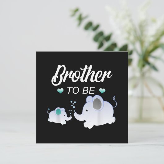 兄は象の赤ちゃんシャワー男の子のための贈り物 シーズンカード (スタンド正面)