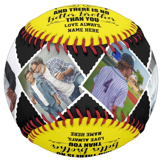 兄または友人からの弟の贈り物へ&写真 ソフトボール (正面)