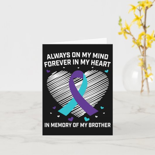 兄を偲んで。自殺予防を考える カード (黄色い花)