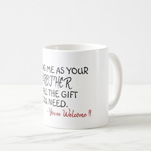 兄カスタム姉コーヒーのギフトおもしろいアイディア コーヒーマグカップ (正面右)