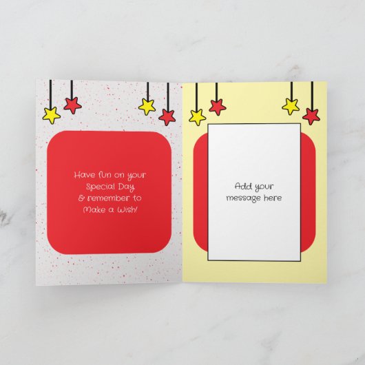 兄キリンの特別な子供たち赤い誕生日 カード (内部)