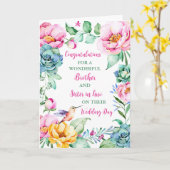 兄妹おめでとうございます カード (黄色い花)