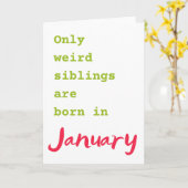 兄妹おもしろい誕生日カード カード (黄色い花)